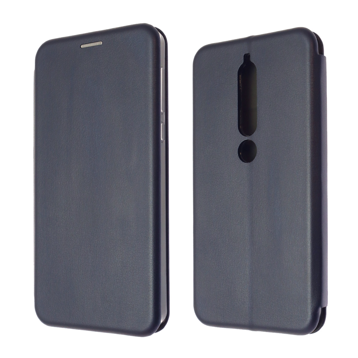 Чехол книжка STYLISH для NOKIA 6.1, экокожа, визитница, цвет темно синий Чехол книжка STYLISH для NOKIA 6.1, экокожа, визитница, цвет темно синий