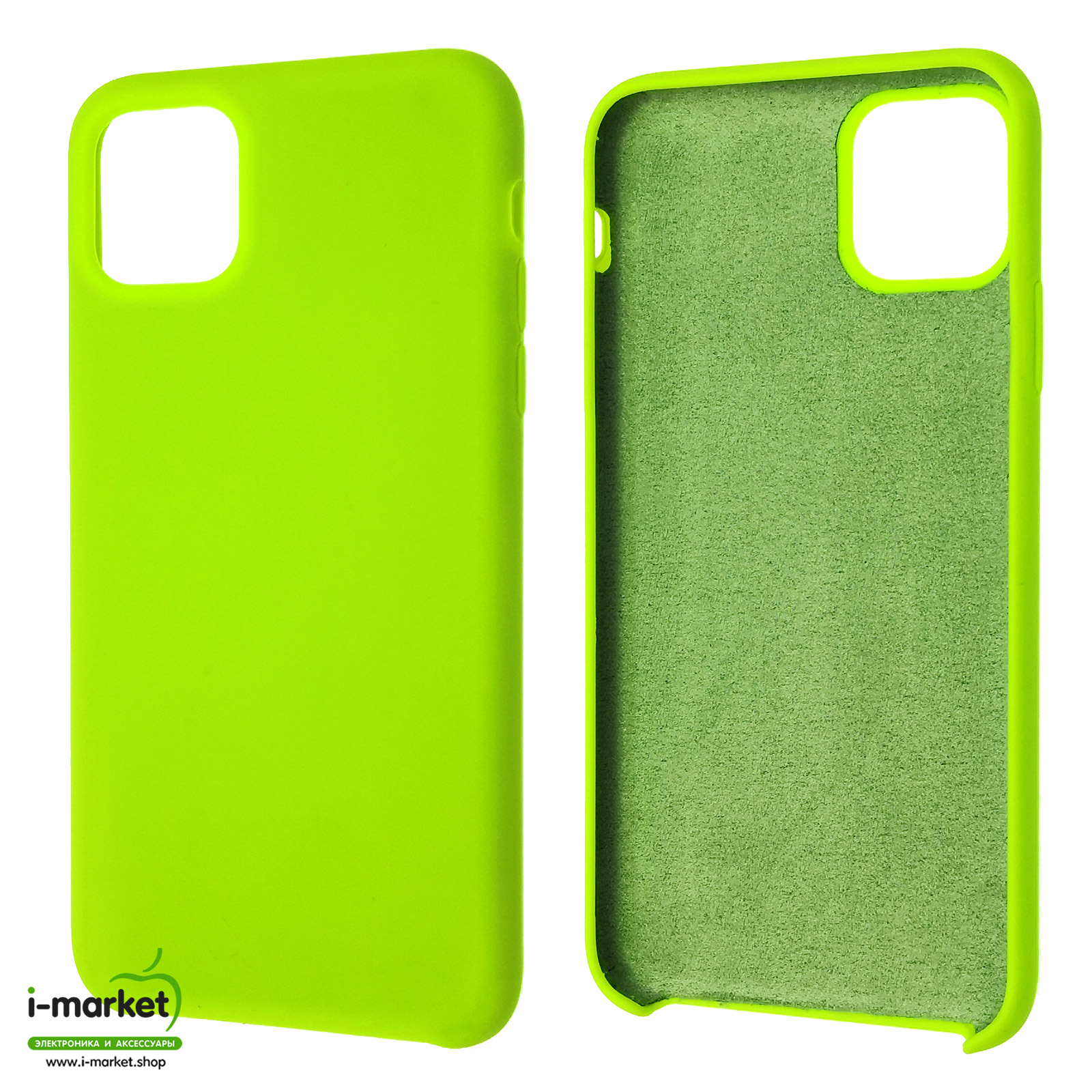 Чехол накладка Silicon Case для APPLE iPhone 11 Pro MAX 2019, силикон, бархат, цвет ярко салатовый