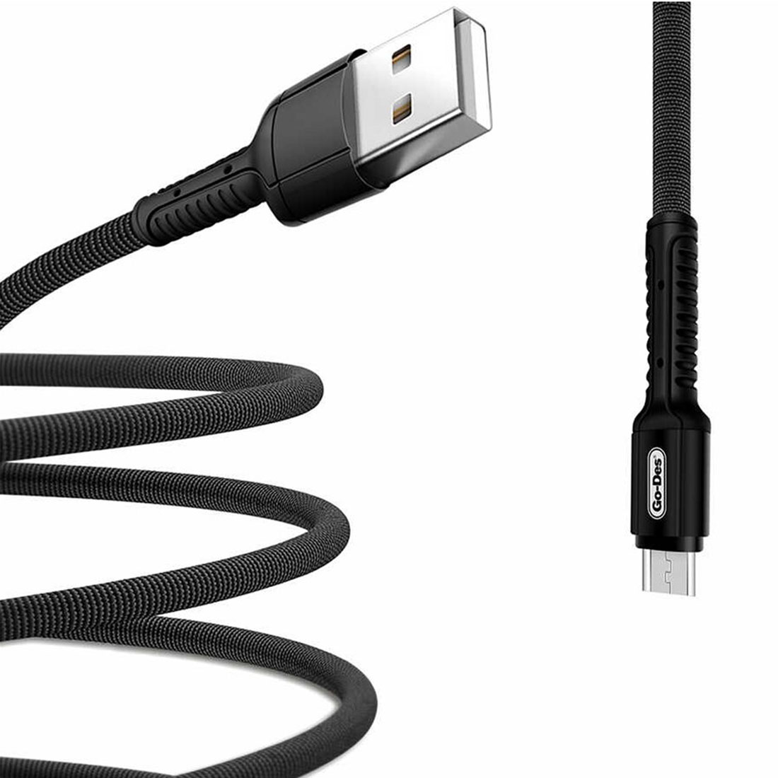 Кабель GO-DES GD-UC509M Micro USB, 3A, длина 1 метр, цвет черный Кабель GO-DES GD-UC509M Micro USB, 3A, длина 1 метр, цвет черный