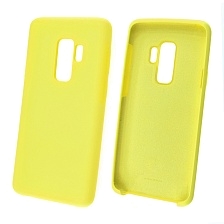 Чехол накладка Silicon Cover для SAMSUNG Galaxy S9 Plus (SM-G965), силикон, бархат, цвет ярко желтый.