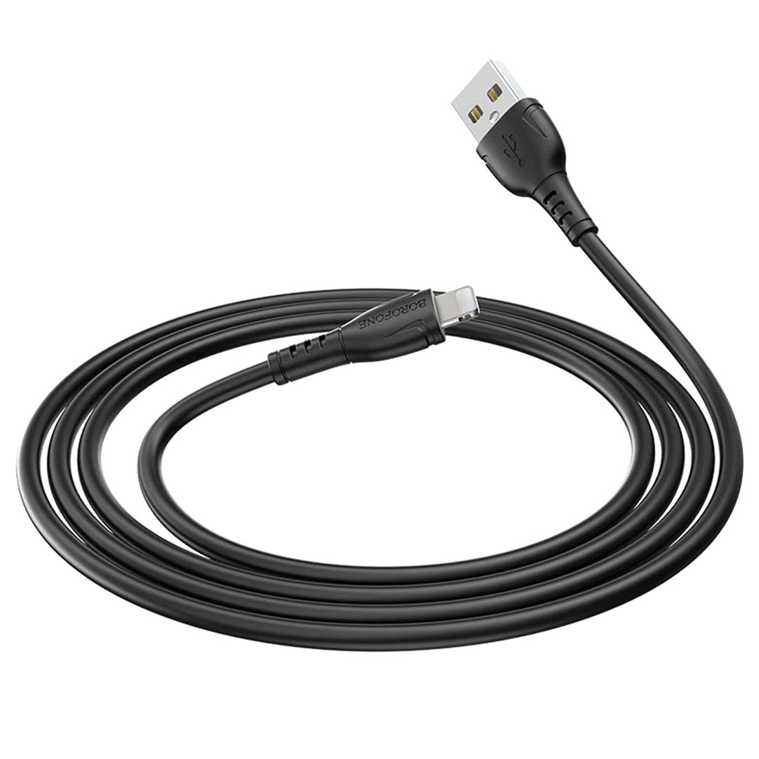 Кабель BOROFONE BX51 Triumph USB Lightning 8-pin, 2.4 A, длина 1 метр, силикон, цвет черный