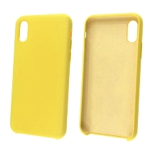 Чехол накладка Silicon Case для APPLE iPhone X, XS, силикон, бархат, цвет желтый. Чехол накладка Silicon Case для APPLE iPhone X, XS, силикон, бархат, цвет желтый.