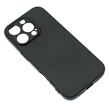 Чехол накладка NANO для APPLE iPhone 16 Pro (6.3"), защита камеры, силикон, бархат, цвет черный Чехол накладка NANO для APPLE iPhone 16 Pro (6.3"), защита камеры, силикон, бархат, цвет черный