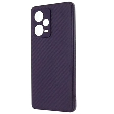 Чехол накладка для XIAOMI Redmi Note 12 Pro Plus 5G, силикон, карбон, цвет темно фиолетовый Чехол накладка для XIAOMI Redmi Note 12 Pro Plus 5G, силикон, карбон, цвет темно фиолетовый