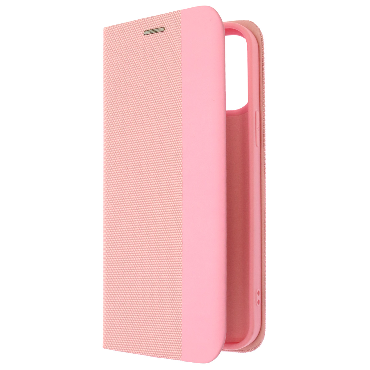 Чехол книжка MESH для APPLE iPhone 13 Pro Max (6.7), текстиль, силикон, бархат, визитница, цвет розовый Чехол книжка MESH для APPLE iPhone 13 Pro Max (6.7), текстиль, силикон, бархат, визитница, цвет розовый
