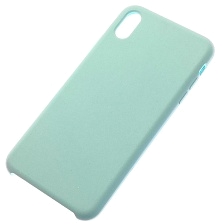Чехол накладка Silicon Case для APPLE iPhone XS MAX, силикон, бархат, цвет зелено голубой Чехол накладка Silicon Case для APPLE iPhone XS MAX, силикон, бархат, цвет зелено голубой