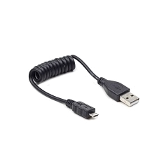 Кабель micro-USB Cablexpert витой, длина 0.6 метра, цвет черный