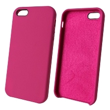 Чехол накладка Silicon Case для APPLE iPhone 5, 5S, SE, силикон, бархат, цвет пурпурно красный. Чехол накладка Silicon Case для APPLE iPhone 5, 5S, SE, силикон, бархат, цвет пурпурно красный.