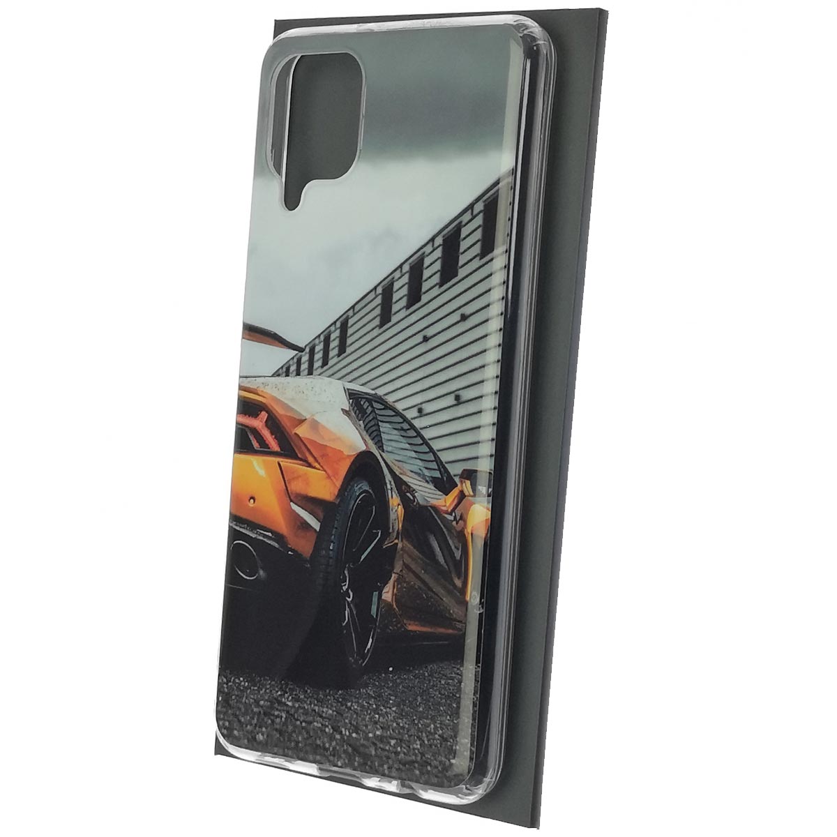 Чехол накладка Vinil для SAMSUNG Galaxy A12 (SM-A125), силикон, глянцевый, рисунок оранжевый Ламборджини Чехол накладка Vinil для SAMSUNG Galaxy A12 (SM-A125), силикон, глянцевый, рисунок оранжевый Ламборджини