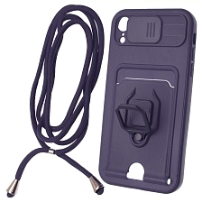 Чехол накладка MULTI FUNCTION 4 в 1 для APPLE iPhone XR (6.1), цвет темно синий Чехол накладка MULTI FUNCTION 4 в 1 для APPLE iPhone XR (6.1), цвет темно синий