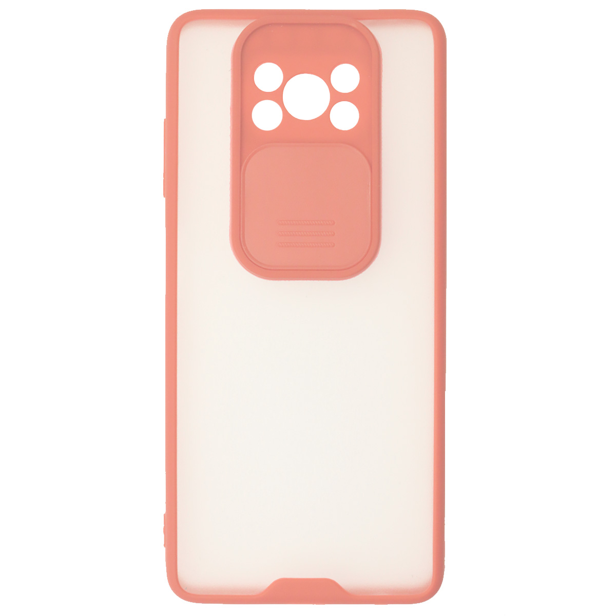 Чехол накладка LIFE TIME для XIAOMI POCO X3, POCO X3 Pro, силикон, пластик, матовый, со шторкой для защиты задней камеры, цвет окантовки розовый
