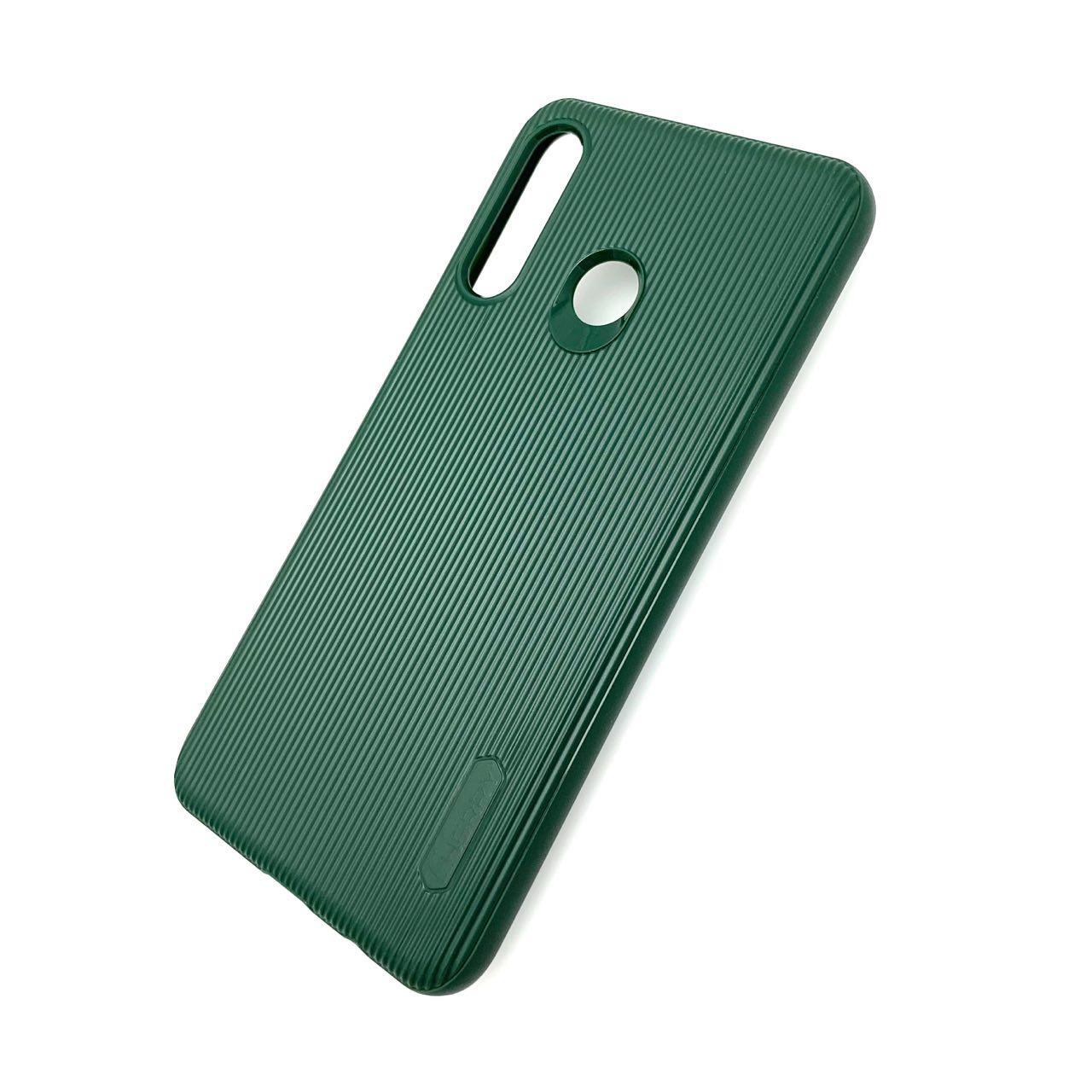 Чехол накладка Cherry для HUAWEI P30 Lite, Nova 4E 2019, силикон, полоски, цвет темно зеленый.