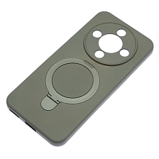 Чехол накладка Revole Mix для Honor X9d, защита камеры, силикон, бархат, кольцо держатель, цвет серый