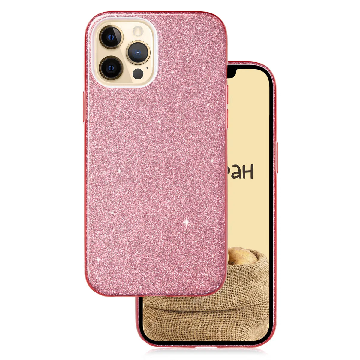 Чехол накладка Shine для APPLE iPhone 12 Pro MAX (6.7"), силикон, блестки, цвет розовый Чехол накладка Shine для APPLE iPhone 12 Pro MAX (6.7"), силикон, блестки, цвет розовый