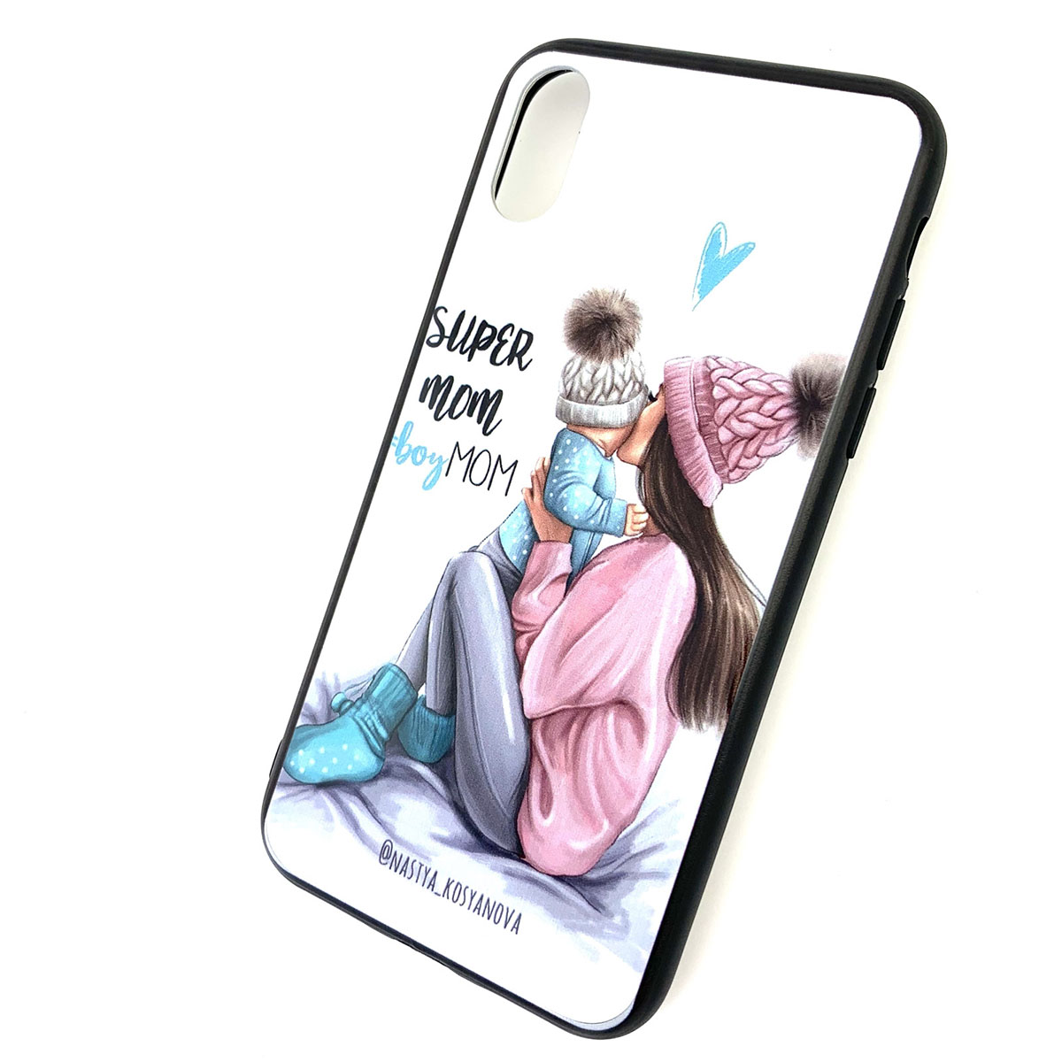 Чехол накладка для APPLE iPhone X, iPhone XS, силикон, рисунок super MOM boy.
