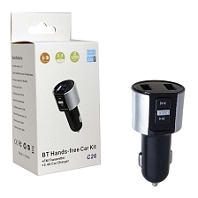 FM-трансмиттер C26 (A2815), модулятор, Bluetooth JL2.1, FM, цвет черно серебристый FM-трансмиттер C26 (A2815), модулятор, Bluetooth JL2.1, FM, цвет черно серебристый