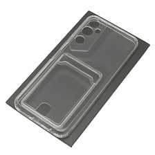 Чехол накладка CARD CASE для TECNO Pova Neo 2, силикон, отдел для карт, цвет прозрачный Чехол накладка CARD CASE для TECNO Pova Neo 2, силикон, отдел для карт, цвет прозрачный