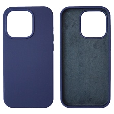 Чехол накладка Silicon Case для APPLE iPhone 14 Pro (6.1"), силикон, бархат, цвет темно синий Чехол накладка Silicon Case для APPLE iPhone 14 Pro (6.1"), силикон, бархат, цвет темно синий