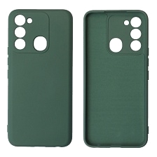 Чехол накладка NANO для TECNO Spark GO 2022, Spark 8C, Spark 9, силикон, бархат, цвет темно зеленый Чехол накладка NANO для TECNO Spark GO 2022, Spark 8C, Spark 9, силикон, бархат, цвет темно зеленый