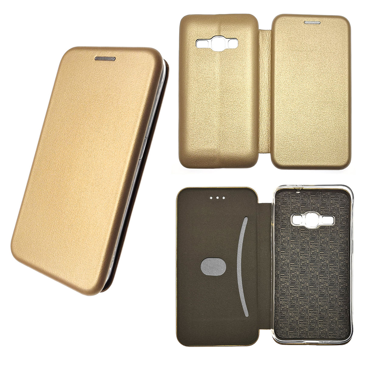 Чехол книжка STYLISH для SAMSUNG Galaxy J1 2016 (SM-J120), экокожа, визитница, цвет золотистый. Чехол книжка STYLISH для SAMSUNG Galaxy J1 2016 (SM-J120), экокожа, визитница, цвет золотистый.