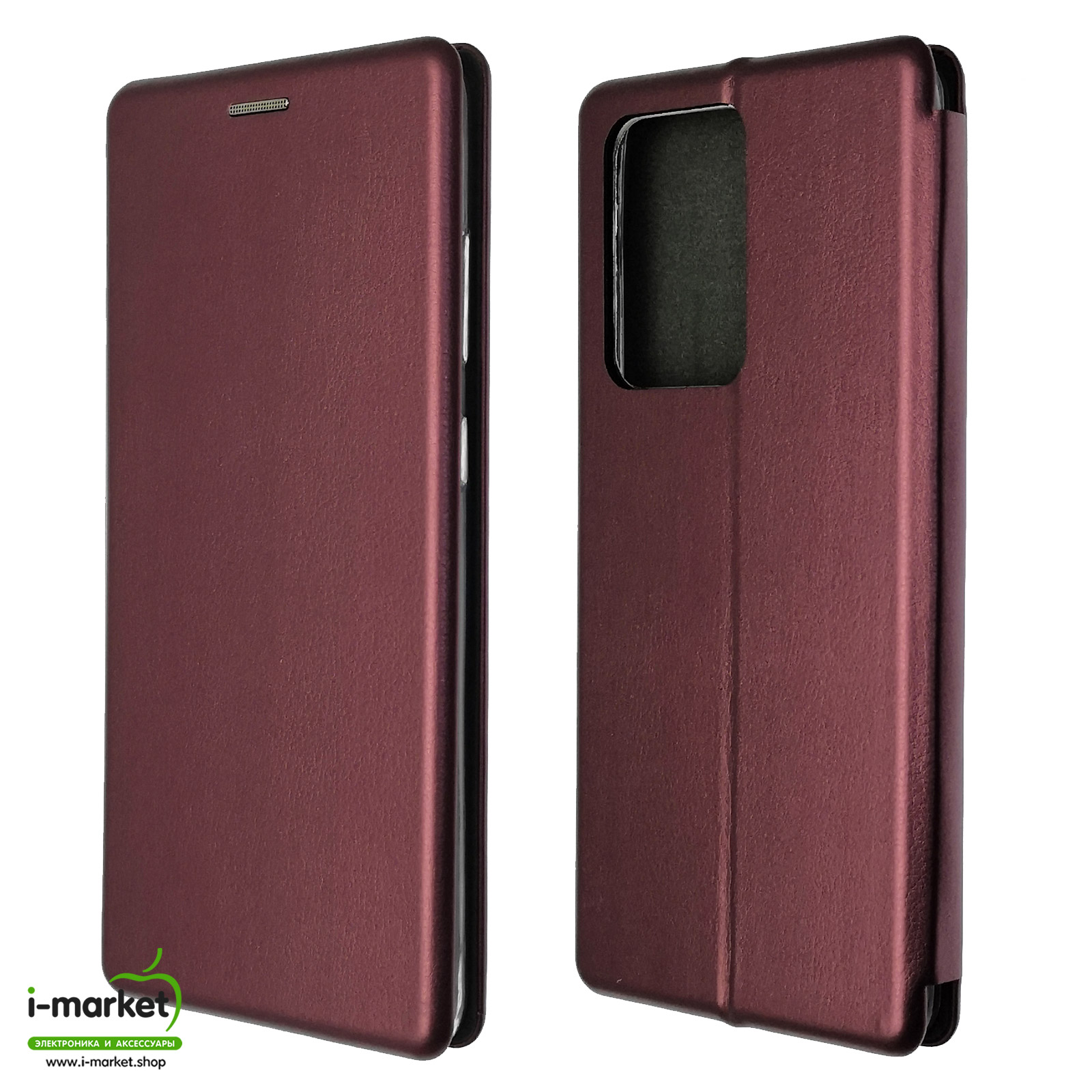 Чехол книжка STYLISH для SAMSUNG Galaxy S20 Ultra (SM-G988), экокожа, визитница, цвет бордовый