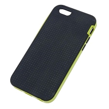 Чехол накладка Copy Spigen для APPLE iPhone 6, iPhone 6G, iPhone 6S, силикон, пластик, цвет черно желтый