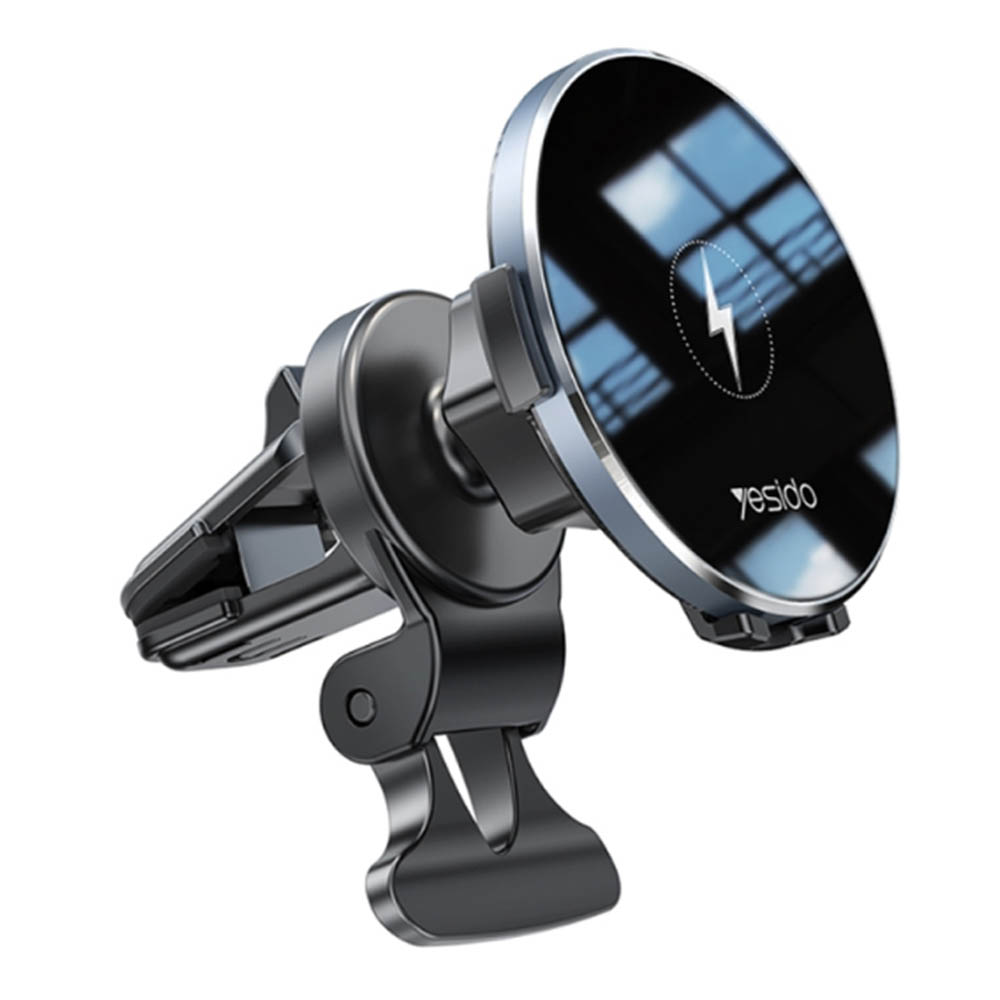 Автомобильный держатель YESIDO C131 с креплением под MagSafe для смартфона, с беспроводной быстрой зарядкой, крепление в воздуховод, 15W, цвет черный