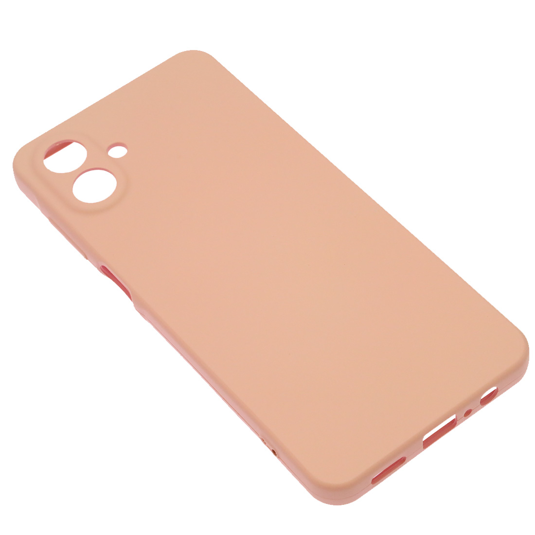 Чехол накладка Silicon Cover для SAMSUNG Galaxy A07, защита камеры, силикон, бархат, цвет розовый песок