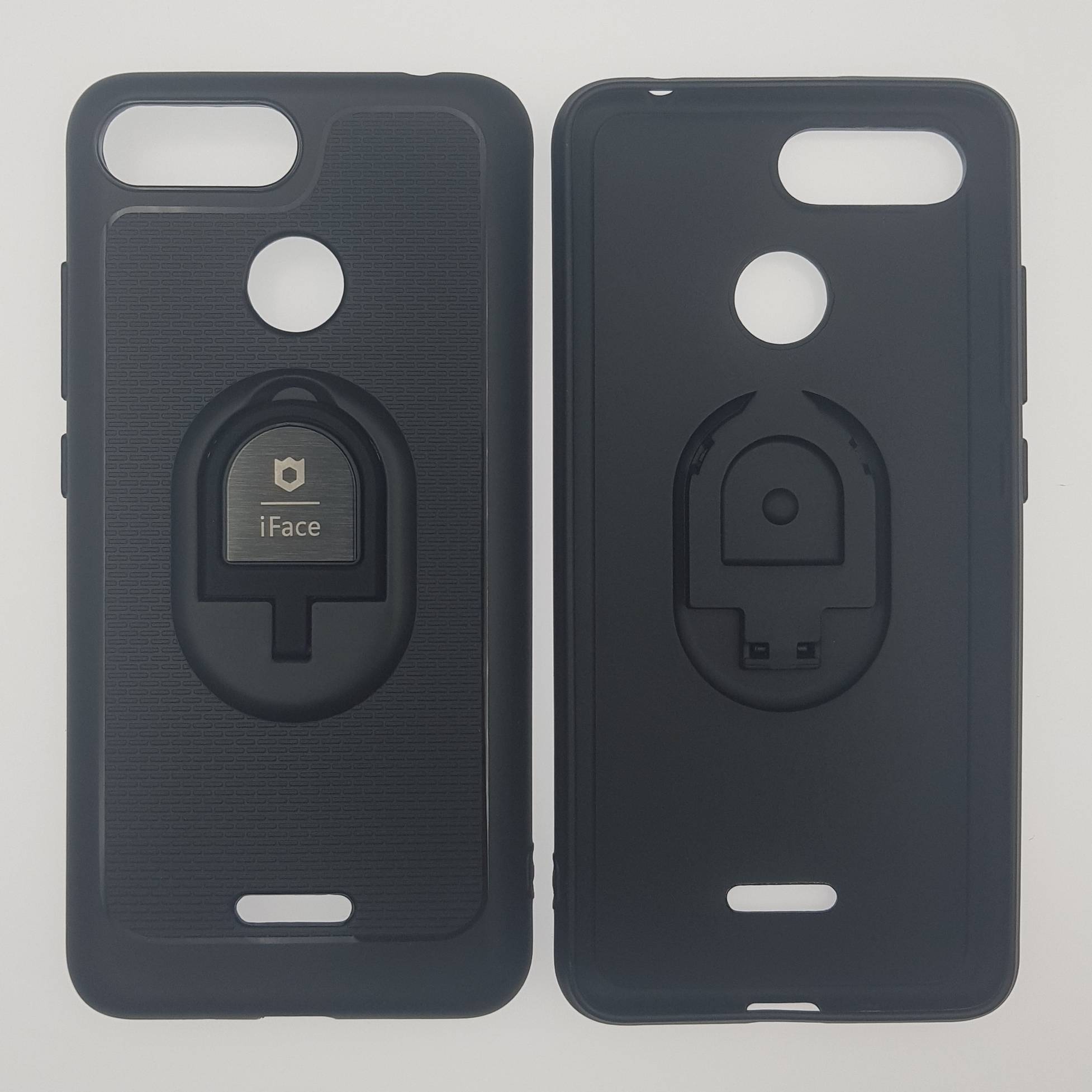 Чехол накладка iFace для XIAOMI Redmi 6, силикон, металл, кольцо держатель, цвет черный