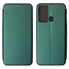 Чехол книжка STYLISH для INFINIX HOT 12i, экокожа, визитница, цвет темно зеленый