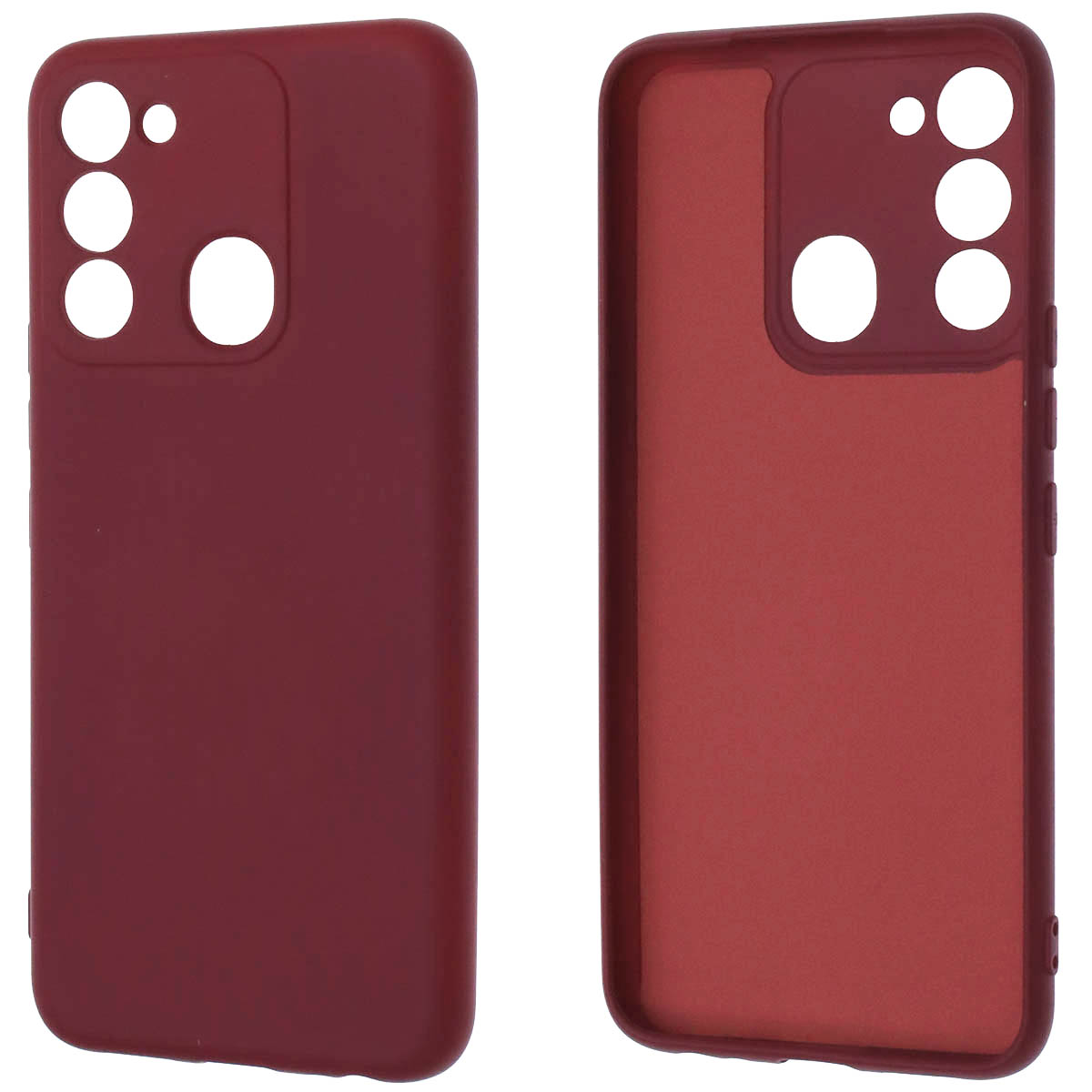 Чехол накладка NANO для TECNO Spark GO 2022, Spark 8C, Spark 9, силикон, бархат, цвет вишневый Чехол накладка NANO для TECNO Spark GO 2022, Spark 8C, Spark 9, силикон, бархат, цвет вишневый