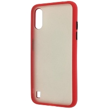 Чехол накладка SKIN SHELL для SAMSUNG Galaxy A01 (SM-A015F), силикон, пластик, цвет окантовки красный Чехол накладка SKIN SHELL для SAMSUNG Galaxy A01 (SM-A015F), силикон, пластик, цвет окантовки красный