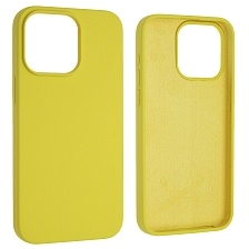 Чехол накладка Silicon Case для APPLE iPhone 15 Pro Max (6.7"), силикон, бархат, цвет желтый Чехол накладка Silicon Case для APPLE iPhone 15 Pro Max (6.7"), силикон, бархат, цвет желтый