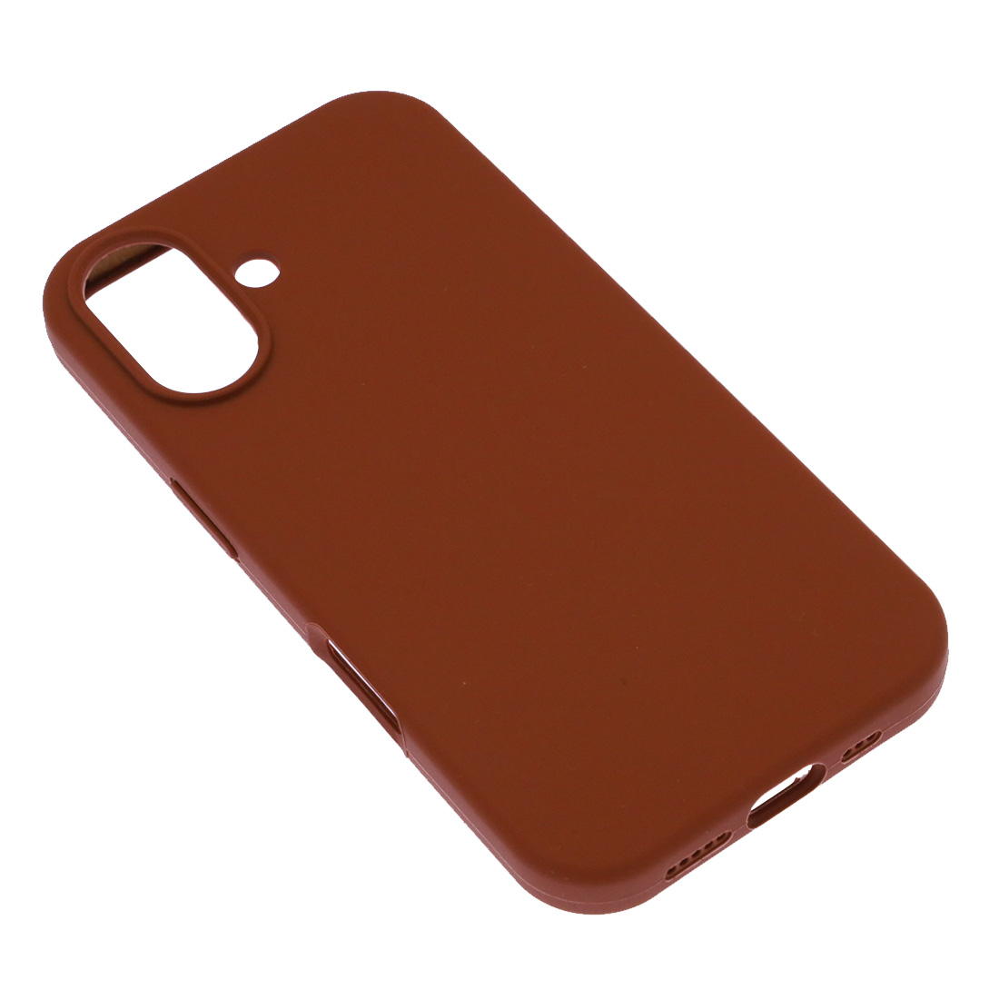 Чехол накладка Silicone Case для APPLE iPhone 16 (6.1"), силикон, бархат, цвет шоколадный