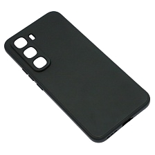 Чехол накладка для INFINIX Hot 60 Pro Plus, защита камеры, силикон, бархат, цвет черный