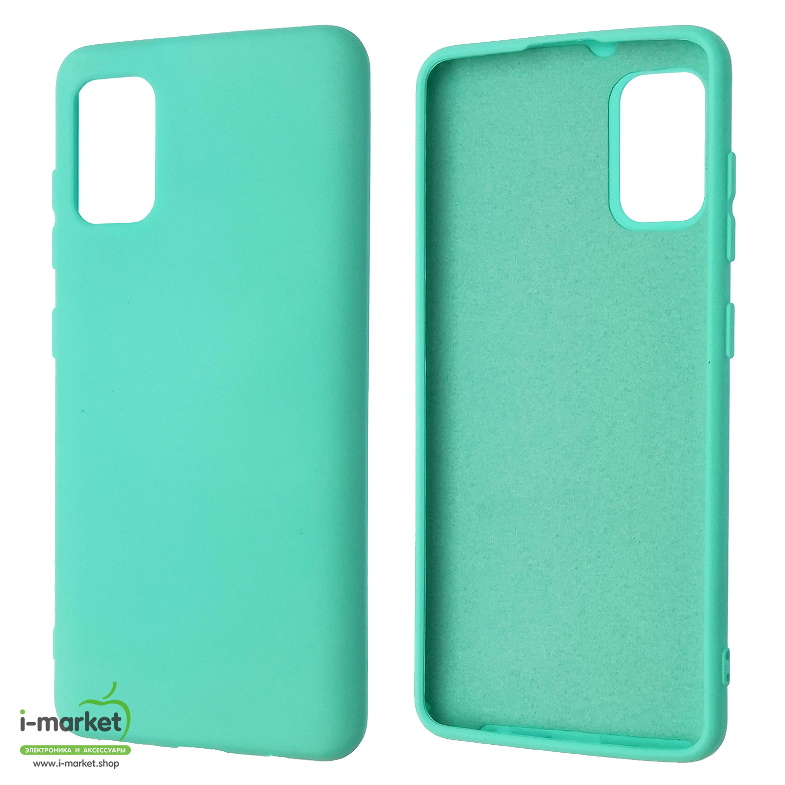Чехол накладка Silicon Cover для SAMSUNG Galaxy A41 (SM-A415), силикон, бархат, цвет бирюзовый Чехол накладка Silicon Cover для SAMSUNG Galaxy A41 (SM-A415), силикон, бархат, цвет бирюзовый