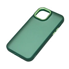 Чехол накладка для APPLE iPhone 12 (6.1"), iPhone 12 Pro (6.1"), силикон, пластик, цвет окантовки темно зеленый Чехол накладка для APPLE iPhone 12 (6.1"), iPhone 12 Pro (6.1"), силикон, пластик, цвет окантовки темно зеленый