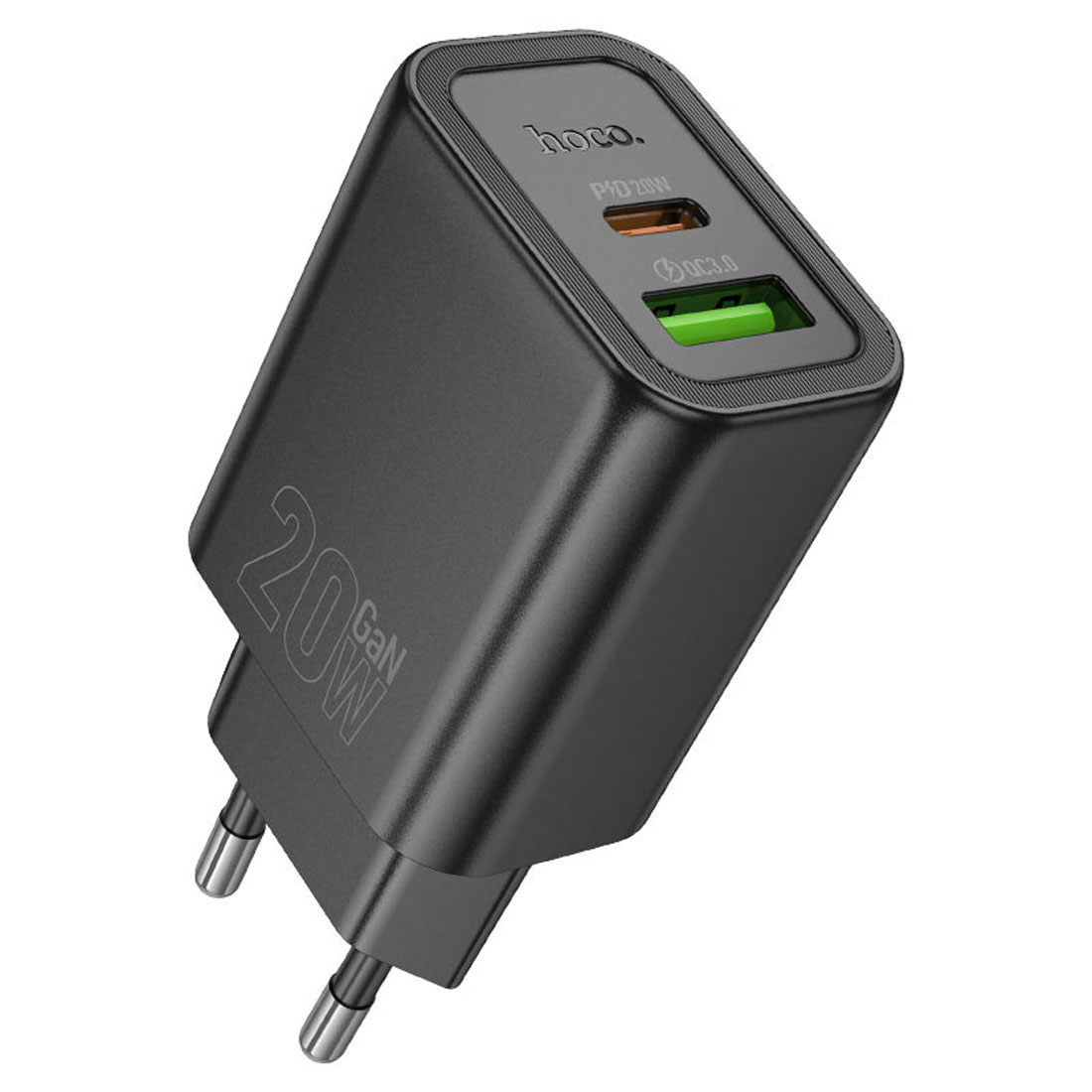СЗУ (Сетевое зарядное устройство) BOROFONE BAS76A Source, 1 USB Type C, 1 USB A, PD30W, QC3.0, цвет черный