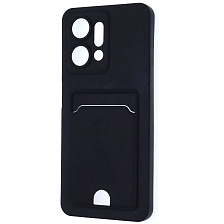 Чехол накладка BUTTON для Honor X7a, Honor X7a Plus, защита камеры, силикон, отдел для карт, цвет черный