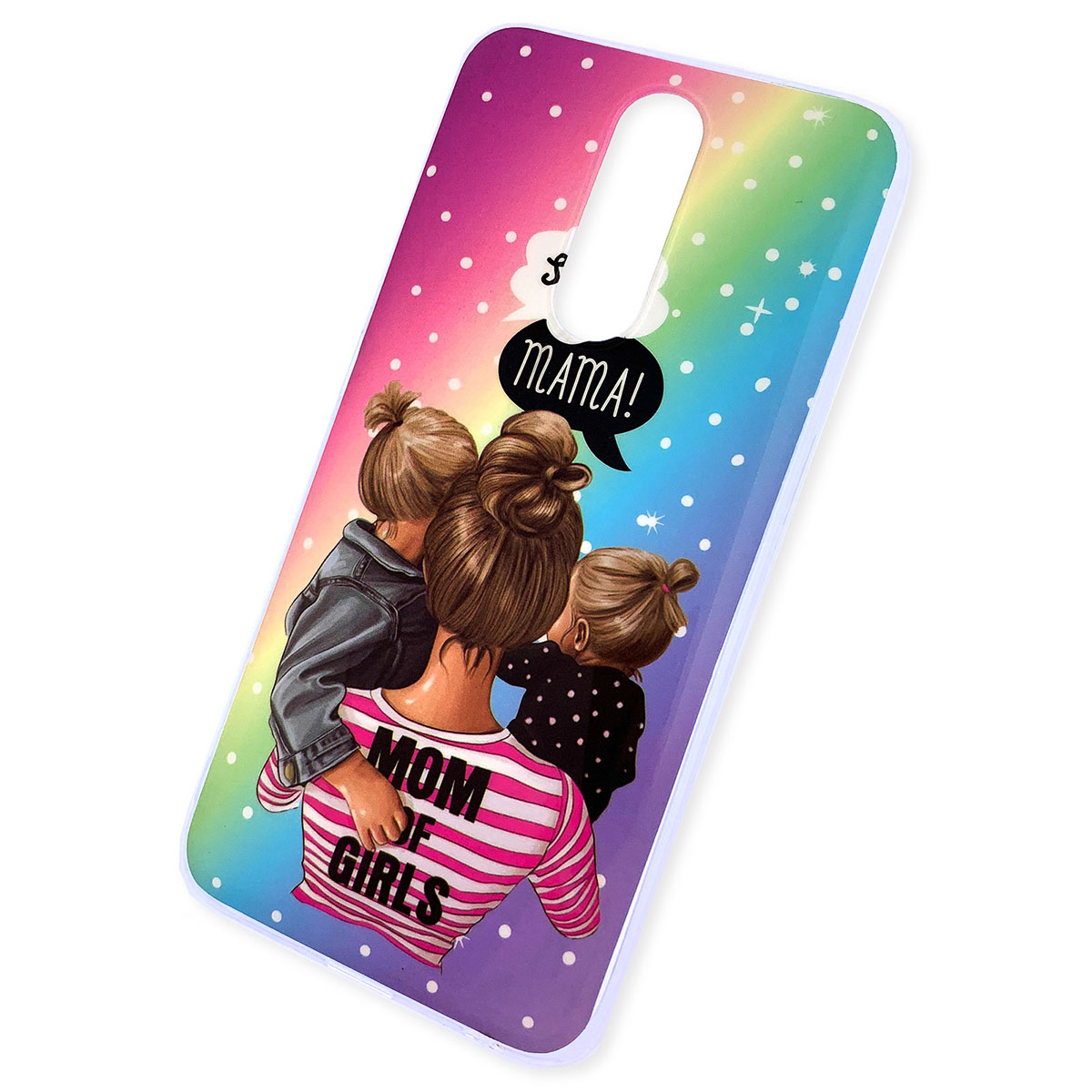 Чехол накладка для XIAOMI Redmi 8, силикон, глянец, рисунок Super MAMA! MOM OF GIRLS.