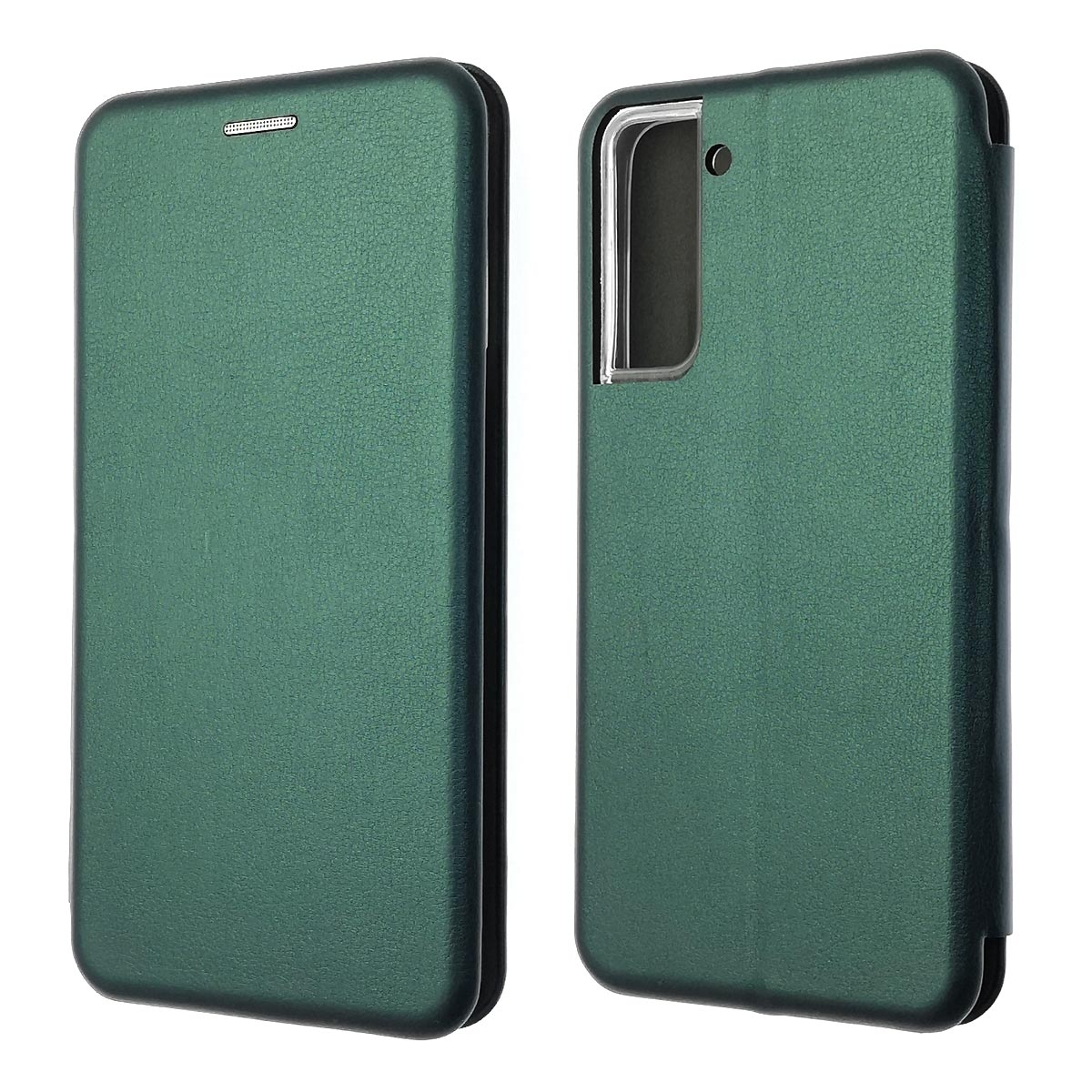 Чехол книжка STYLISH для SAMSUNG Galaxy S21 (SM-G991), экокожа, визитница, цвет темно зеленый Чехол книжка STYLISH для SAMSUNG Galaxy S21 (SM-G991), экокожа, визитница, цвет темно зеленый