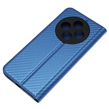 Чехол книжка CHESS для XIAOMI REDMI 14C, POCO C75, текстура карбон, визитница, цвет синий