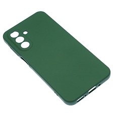 Чехол накладка Silicon Cover для SAMSUNG Galaxy A17, A26 5G, защита камеры, силикон, бархат, цвет темно зеленый