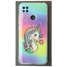 Чехол накладка для XIAOMI Redmi 9C, Redmi 10A, силикон, глянцевый, блестки, рисунок Единорог Чехол накладка для XIAOMI Redmi 9C, Redmi 10A, силикон, глянцевый, блестки, рисунок Единорог