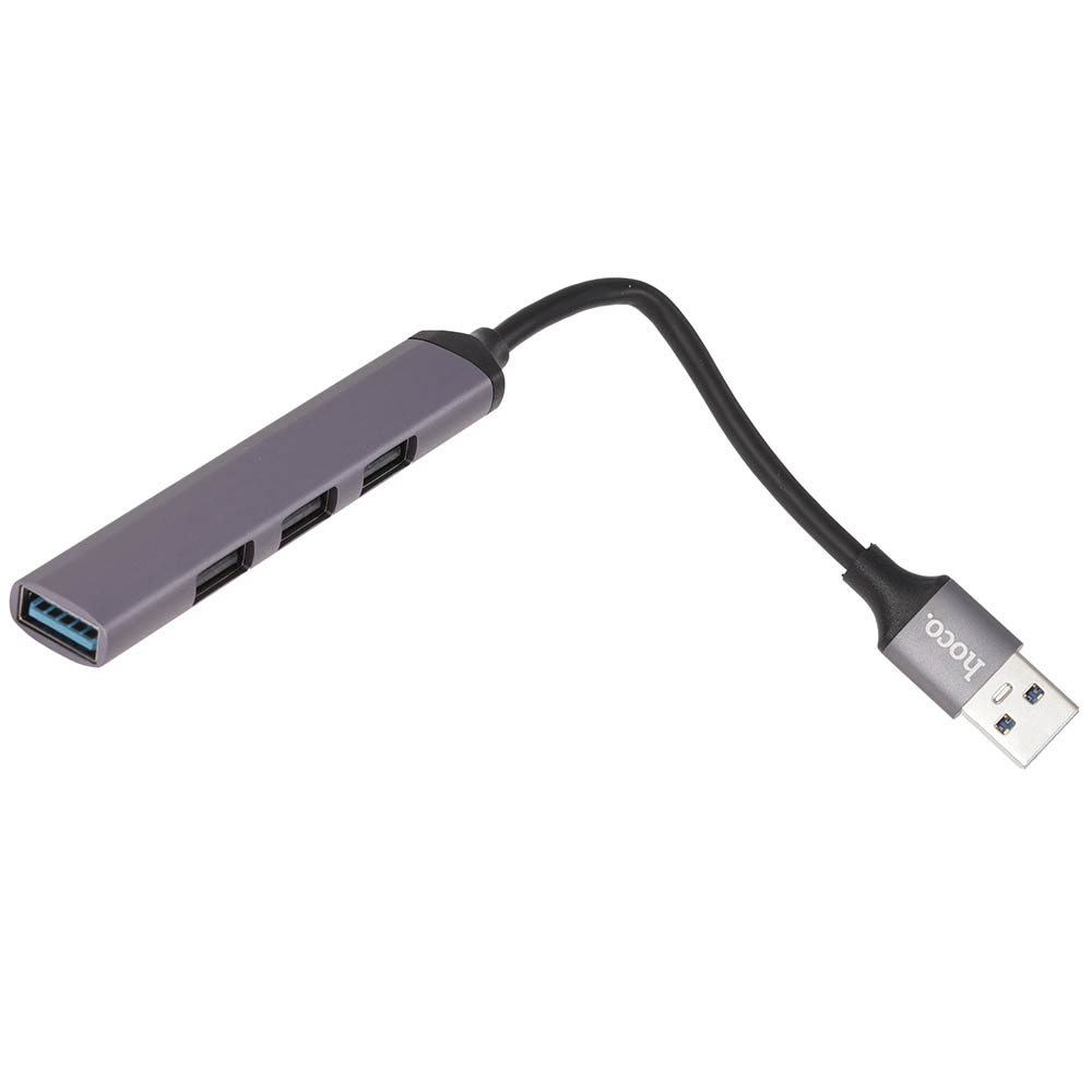 Хаб концентратор HOCO HB26, USB 3.0 на 3 USB 2.0 и 1 USB 3.0, цвет графитовый