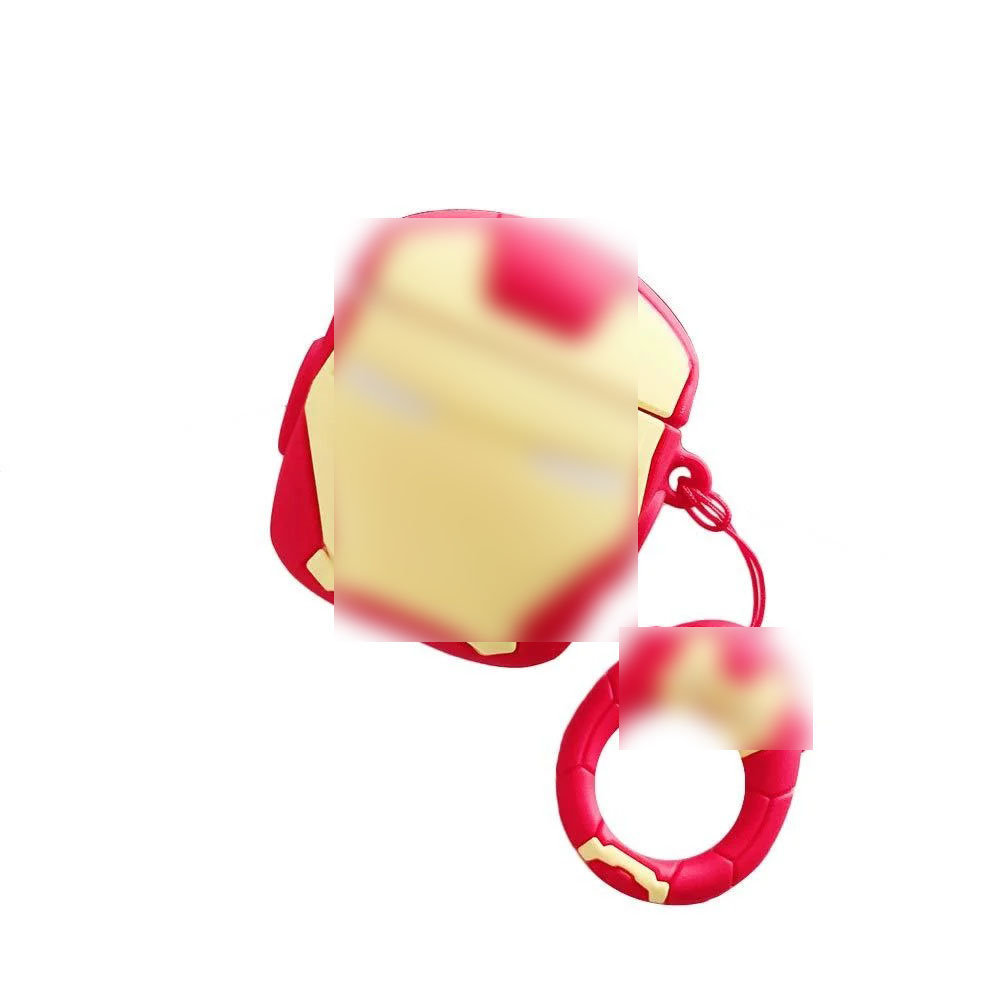 Чехол для беспроводных наушников APPLE AirPods 1/2 силиконовый с карабином, 3D, персонаж, цвет красный. Чехол для беспроводных наушников APPLE AirPods 1/2 силиконовый с карабином, 3D, персонаж, цвет красный.