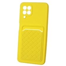 Чехол накладка CARD CASE для SAMSUNG Galaxy A22 4G (SM-A225F), M22 (SM-M225F), M32 (SM-M325F), силикон, отдел для карт, цвет желтый Чехол накладка CARD CASE для SAMSUNG Galaxy A22 4G (SM-A225F), M22 (SM-M225F), M32 (SM-M325F), силикон, отдел для карт, цвет желтый