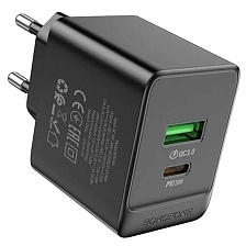 СЗУ (Сетевое зарядное устройство) BOROFONE BAS14A, 20W, 1 Type C, 1 USB, PD20W, QC3.0, цвет черный СЗУ (Сетевое зарядное устройство) BOROFONE BAS14A, 20W, 1 Type C, 1 USB, PD20W, QC3.0, цвет черный