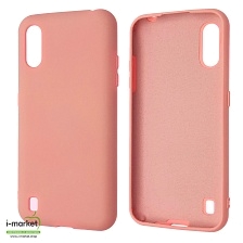 Чехол накладка Silicon Cover для SAMSUNG Galaxy M01 (SM-M015), силикон, бархат, цвет розовый Чехол накладка Silicon Cover для SAMSUNG Galaxy M01 (SM-M015), силикон, бархат, цвет розовый
