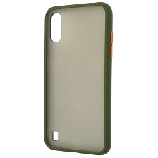 Чехол накладка SKIN SHELL для SAMSUNG Galaxy A01 (SM-A015F), силикон, пластик, цвет окантовки хаки Чехол накладка SKIN SHELL для SAMSUNG Galaxy A01 (SM-A015F), силикон, пластик, цвет окантовки хаки